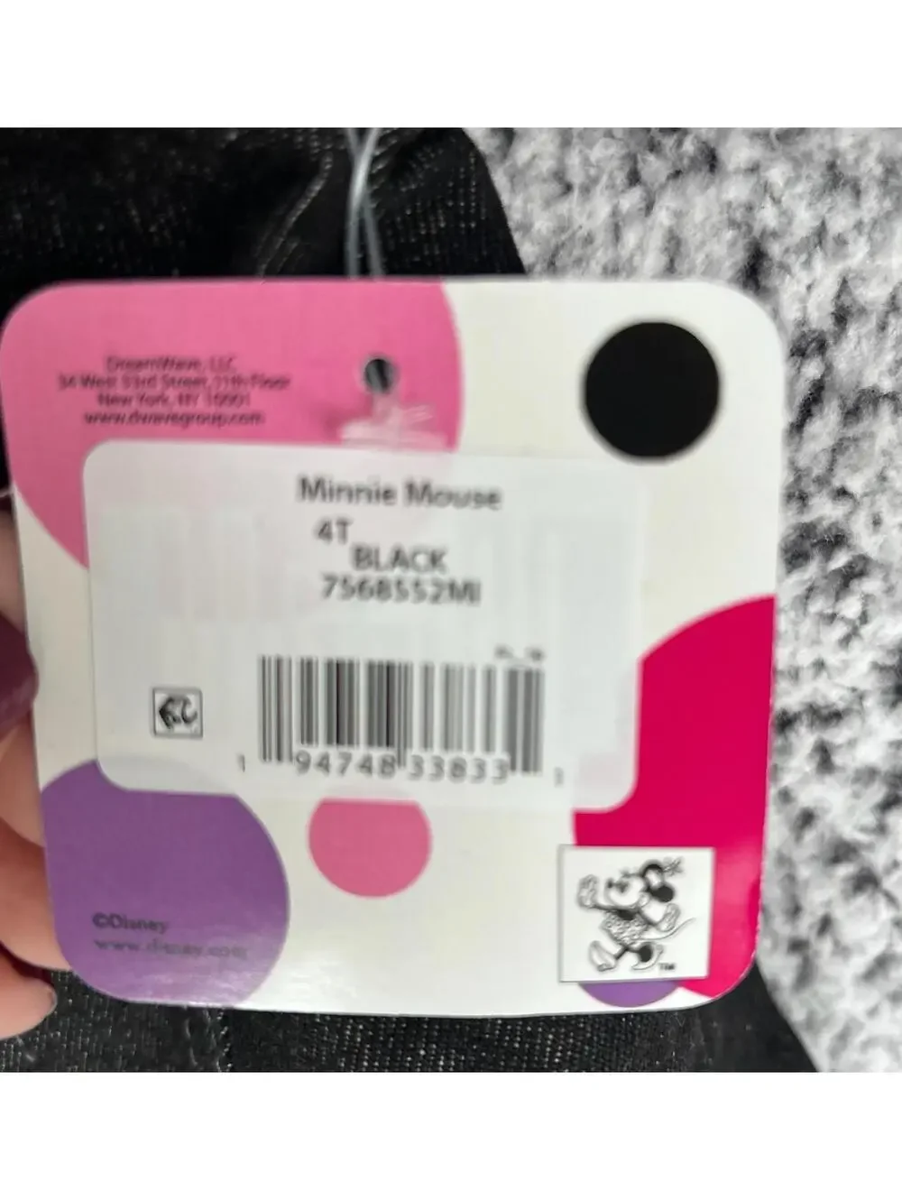 Disney Minnie Mouse Toddler Denim Jacket Girls 4T Black Sheriff Star NWT